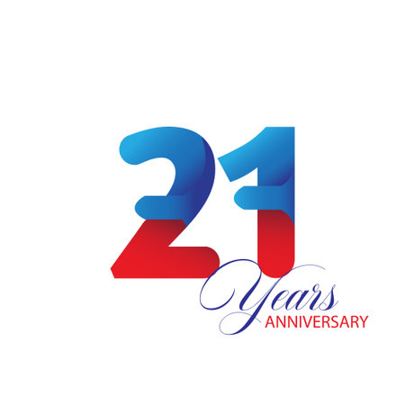 21 Year Anniversary celebration Vector Template Design Illustrationのイラスト素材