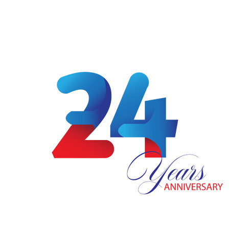 24 Year Anniversary celebration Vector Template Design Illustrationのイラスト素材