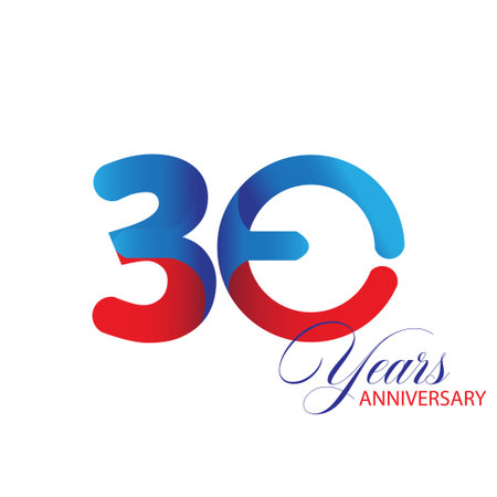 30 Year Anniversary celebration Vector Template Design Illustrationのイラスト素材