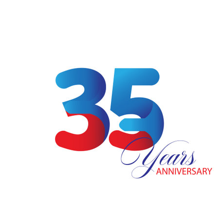 35 Year Anniversary celebration Vector Template Design Illustrationのイラスト素材