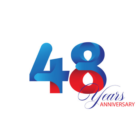 48 Year Anniversary celebration Vector Template Design Illustrationのイラスト素材
