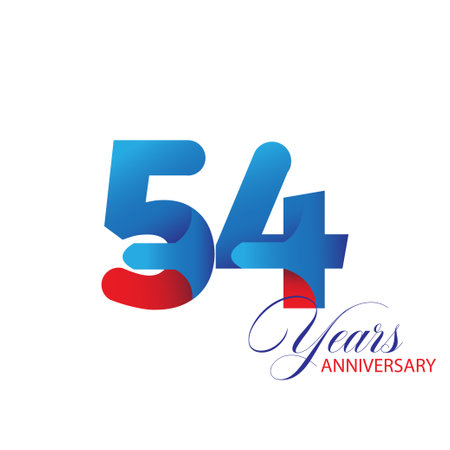 54 Year Anniversary celebration Vector Template Design Illustrationのイラスト素材