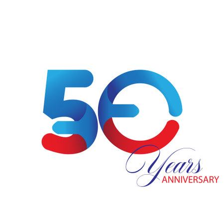 50 Year Anniversary celebration Vector Template Design Illustrationのイラスト素材