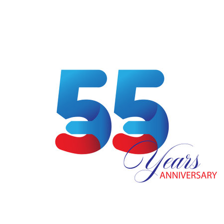55 Year Anniversary celebration Vector Template Design Illustrationのイラスト素材