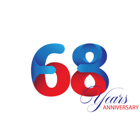 68 Year Anniversary celebration Vector Template Design Illustrationのイラスト素材