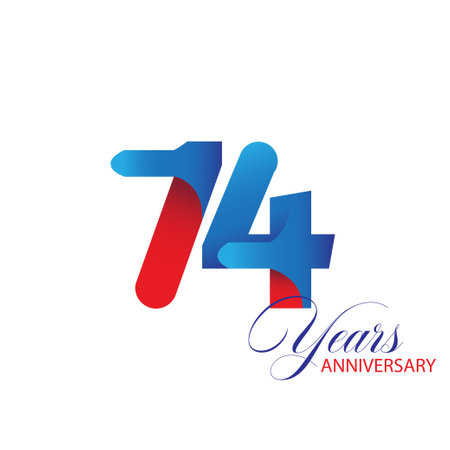 74 Year Anniversary celebration Vector Template Design Illustrationのイラスト素材