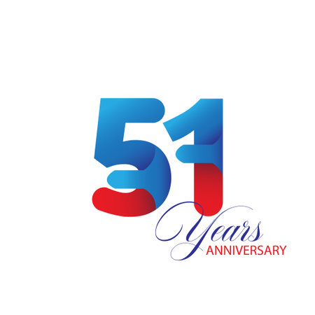 51 Year Anniversary celebration Vector Template Design Illustrationのイラスト素材
