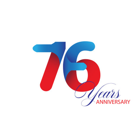 76 Year Anniversary celebration Vector Template Design Illustrationのイラスト素材