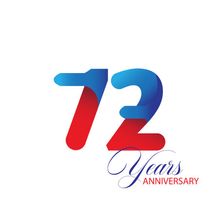 72 Year Anniversary celebration Vector Template Design Illustrationのイラスト素材