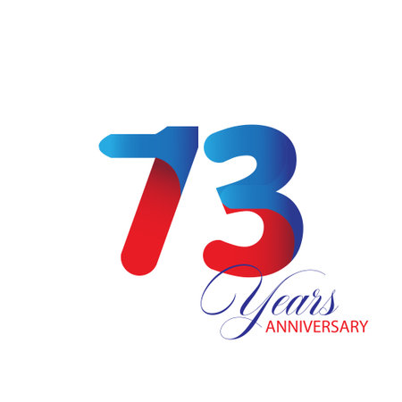 73 Year Anniversary celebration Vector Template Design Illustrationのイラスト素材