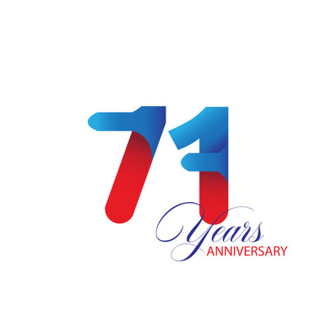 71 Year Anniversary celebration Vector Template Design Illustrationのイラスト素材