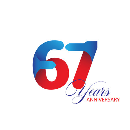 67 Year Anniversary celebration Vector Template Design Illustrationのイラスト素材