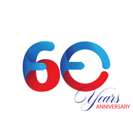 60 Year Anniversary celebration Vector Template Design Illustrationのイラスト素材