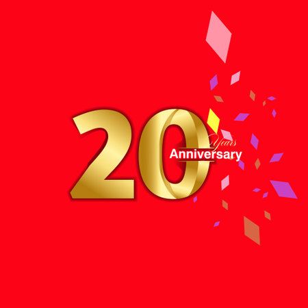 20 Year Anniversary celebration Vector Template Design Illustrationのイラスト素材