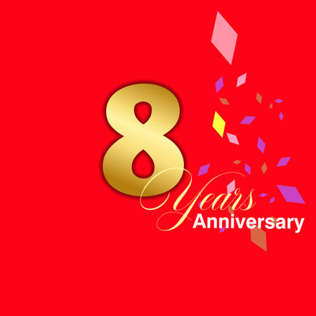 8 Year Anniversary celebration Vector Template Design Illustrationのイラスト素材