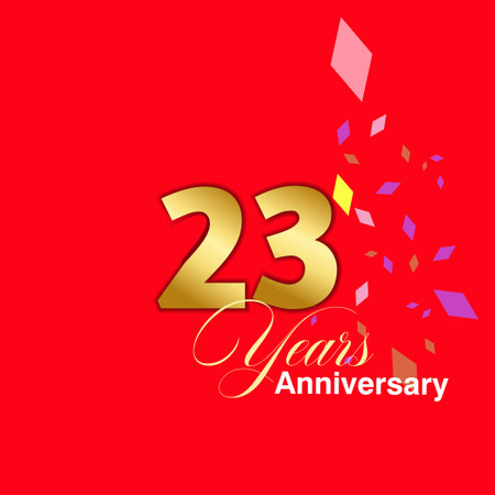 23 Year Anniversary celebration Vector Template Design Illustrationのイラスト素材