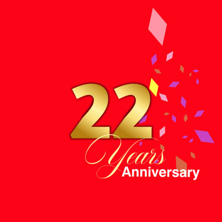 22 Year Anniversary celebration Vector Template Design Illustrationのイラスト素材