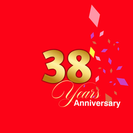 38 Year Anniversary celebration Vector Template Design Illustrationのイラスト素材