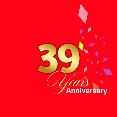 39 Year Anniversary celebration Vector Template Design Illustrationのイラスト素材