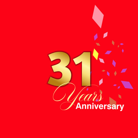 31 Year Anniversary celebration Vector Template Design Illustrationのイラスト素材