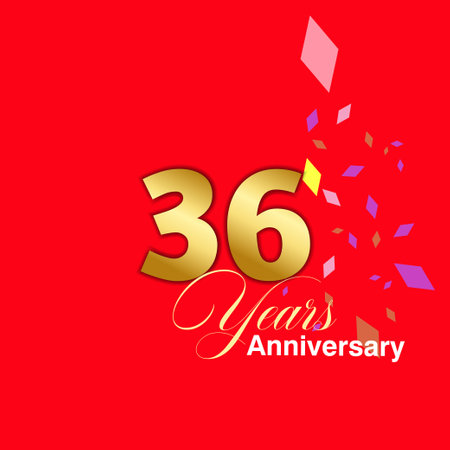 36 Year Anniversary celebration Vector Template Design Illustrationのイラスト素材