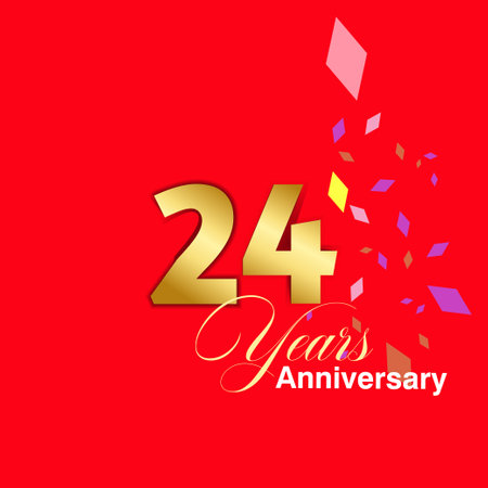 24 Year Anniversary celebration Vector Template Design Illustrationのイラスト素材