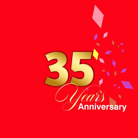 35 Year Anniversary celebration Vector Template Design Illustrationのイラスト素材