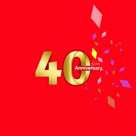 40 Year Anniversary celebration Vector Template Design Illustrationのイラスト素材