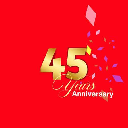 45 Year Anniversary celebration Vector Template Design Illustrationのイラスト素材