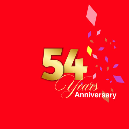 54 Year Anniversary celebration Vector Template Design Illustrationのイラスト素材