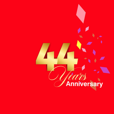 44 Year Anniversary celebration Vector Template Design Illustrationのイラスト素材