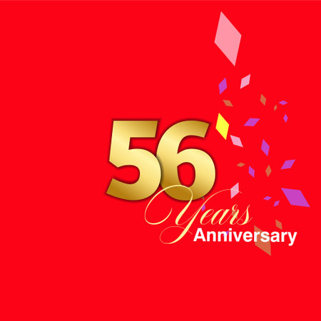 56 Year Anniversary celebration Vector Template Design Illustrationのイラスト素材