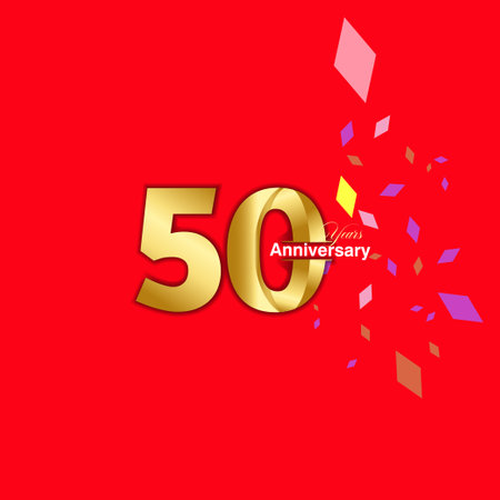 50 Year Anniversary celebration Vector Template Design Illustrationのイラスト素材