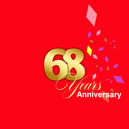 68 Year Anniversary celebration Vector Template Design Illustrationのイラスト素材
