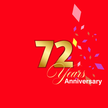72 Year Anniversary celebration Vector Template Design Illustrationのイラスト素材