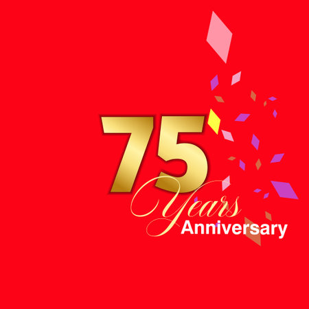 75 Year Anniversary celebration Vector Template Design Illustrationのイラスト素材