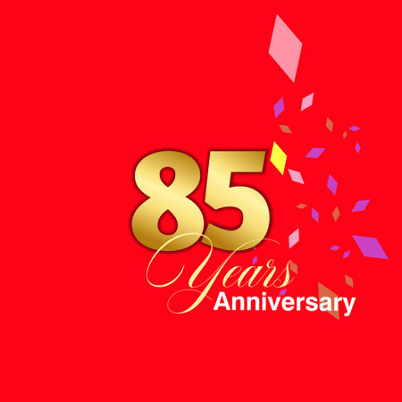 85 Year Anniversary celebration Vector Template Design Illustrationのイラスト素材