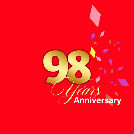 98 Year Anniversary celebration Vector Template Design Illustrationのイラスト素材