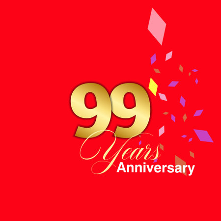 99 Year Anniversary celebration Vector Template Design Illustrationのイラスト素材