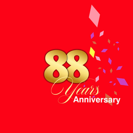 88 Year Anniversary celebration Vector Template Design Illustrationのイラスト素材