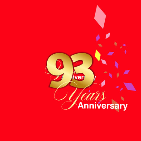 93 Year Anniversary celebration Vector Template Design Illustrationのイラスト素材