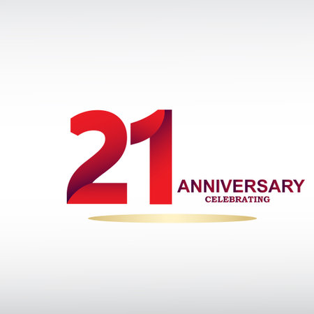 21 year anniversary celebration, vector design for celebrations, invitation cards and greeting cardsのイラスト素材