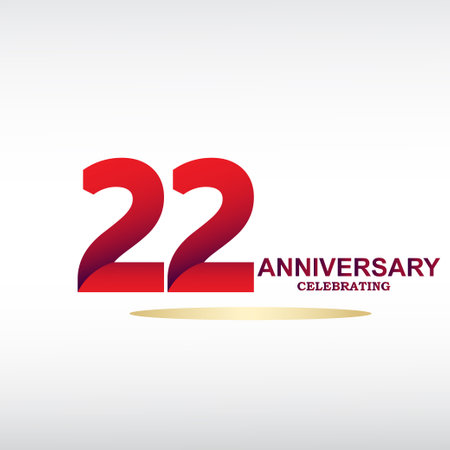 22 year anniversary celebration, vector design for celebrations, invitation cards and greeting cardsのイラスト素材