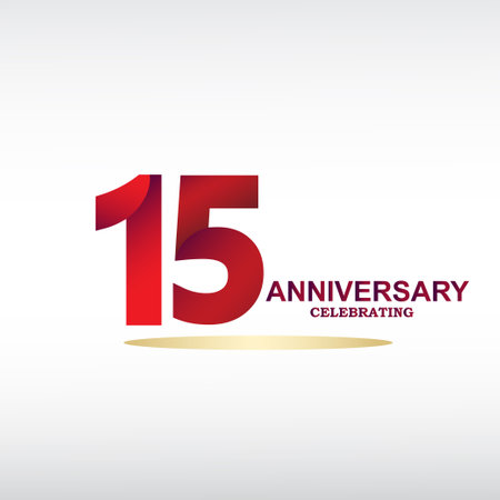 15 year anniversary celebration, vector design for celebrations, invitation cards and greeting cardsのイラスト素材