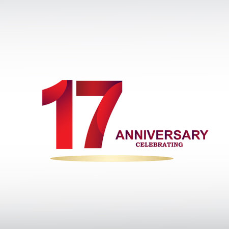 17 year anniversary celebration, vector design for celebrations, invitation cards and greeting cardsのイラスト素材