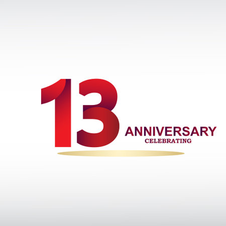 13 year anniversary celebration, vector design for celebrations, invitation cards and greeting cardsのイラスト素材