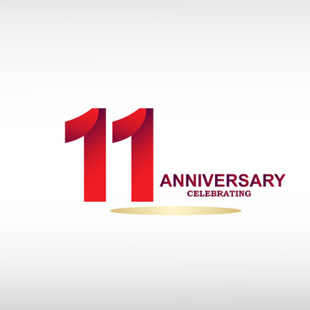 11 year anniversary celebration, vector design for celebrations, invitation cards and greeting cardsのイラスト素材