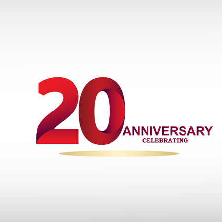 20 year anniversary celebration, vector design for celebrations, invitation cards and greeting cardsのイラスト素材