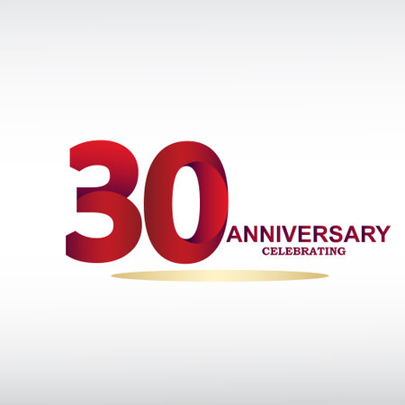 30 year anniversary celebration, vector design for celebrations, invitation cards and greeting cardsのイラスト素材
