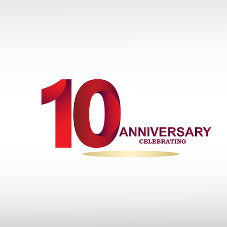 10 year anniversary celebration, vector design for celebrations, invitation cards and greeting cardsのイラスト素材
